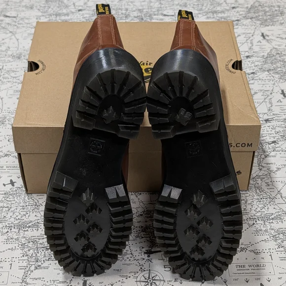 Dr. Martens Leona Platform Heeled Boots in Saddle Tan - Size 10 - Picture 9 of 10